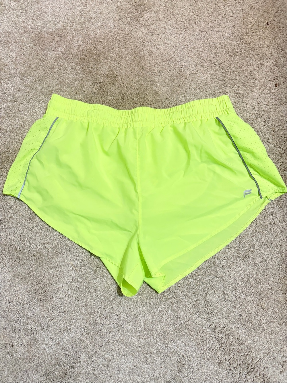 Fabletics Neon Yellow Athletic Running Shorts